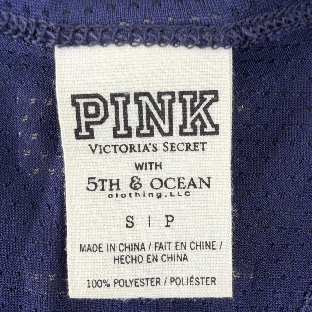 PINK Victoria's Secret NY Yankees Racerback Tank Navy 2013 Athletic Mesh Small - Picture 4 of 5